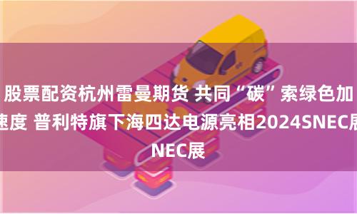 股票配资杭州雷曼期货 共同“碳”索绿色加速度 普利特旗下海四达电源亮相2024SNEC展