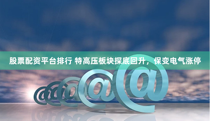 股票配资平台排行 特高压板块探底回升，保变电气涨停